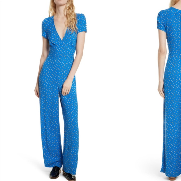Free People Blue Patterned Pant Romper - Picture 3 of 7